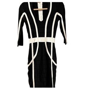 Black and white bandage dress